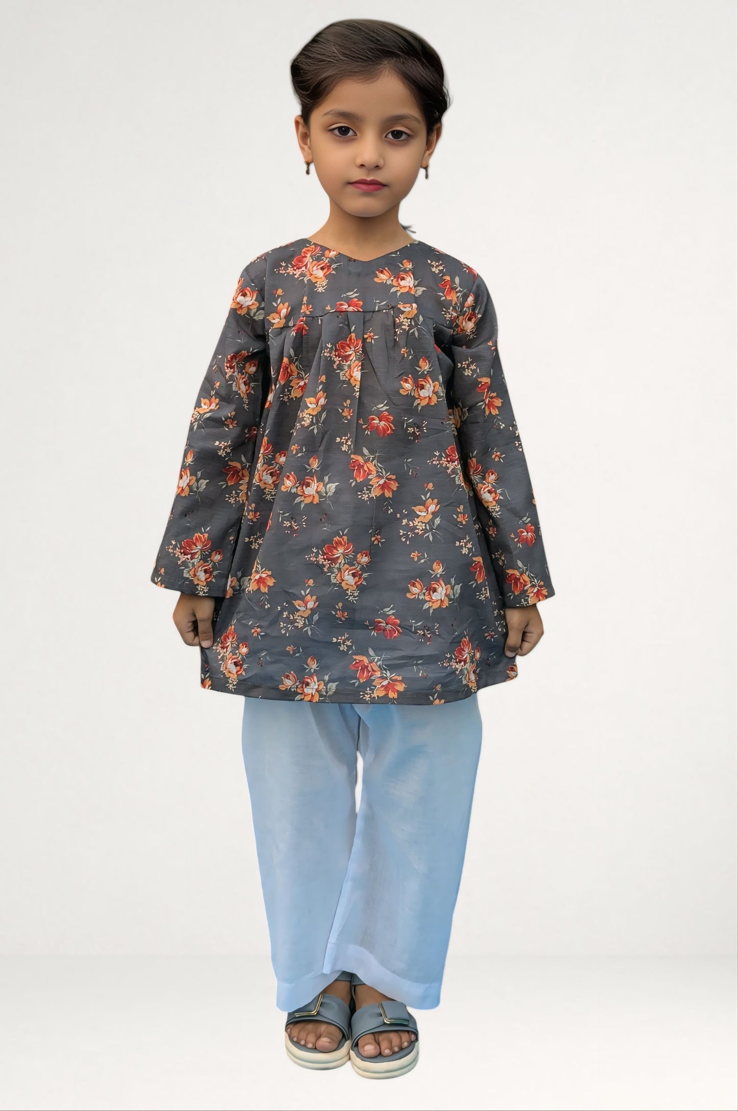 Kid's Stitched Printed Lawn 2PC