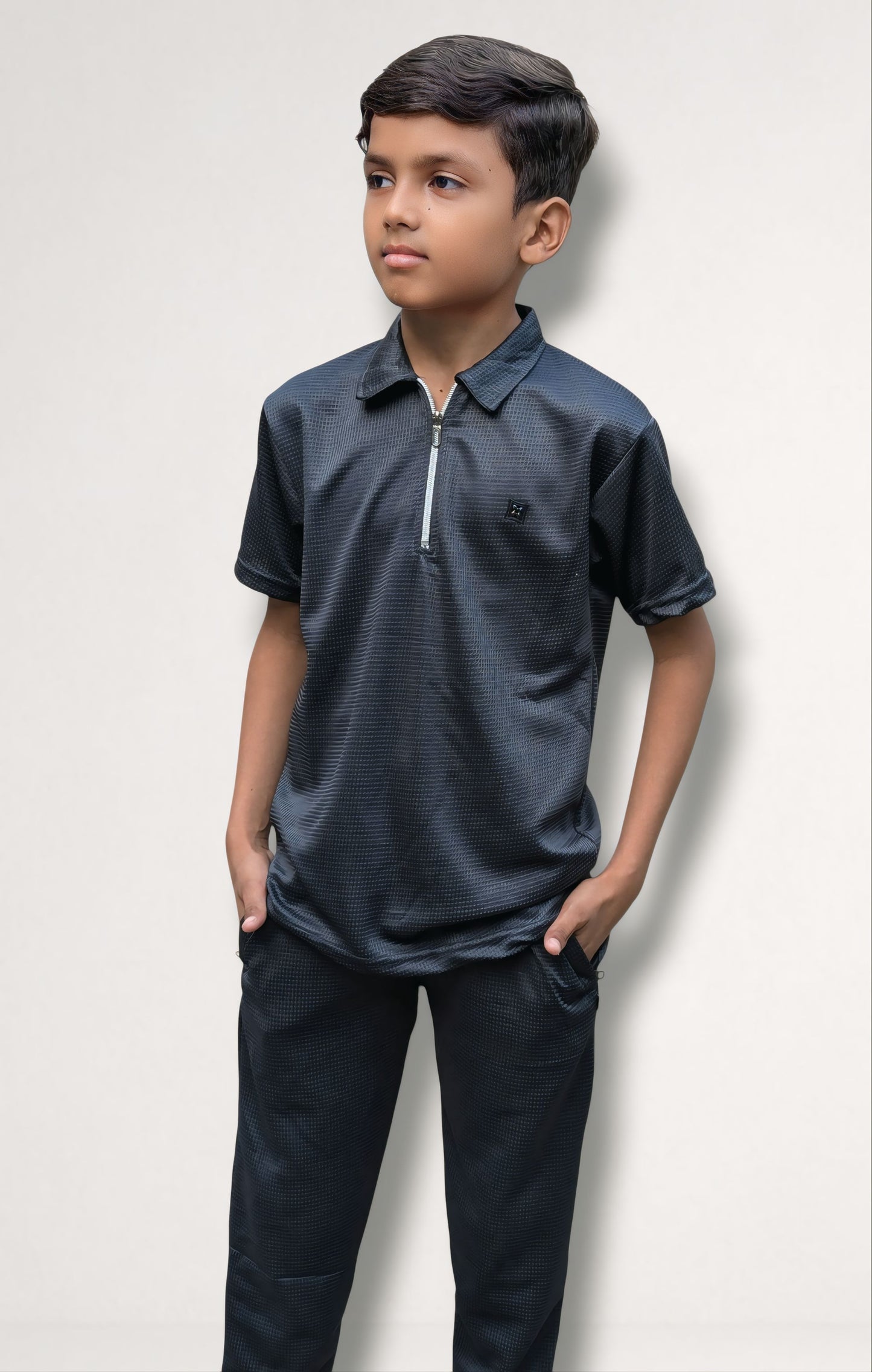 Kid's Unisex Tracksuit - Thermal Cotton Textured Fabric