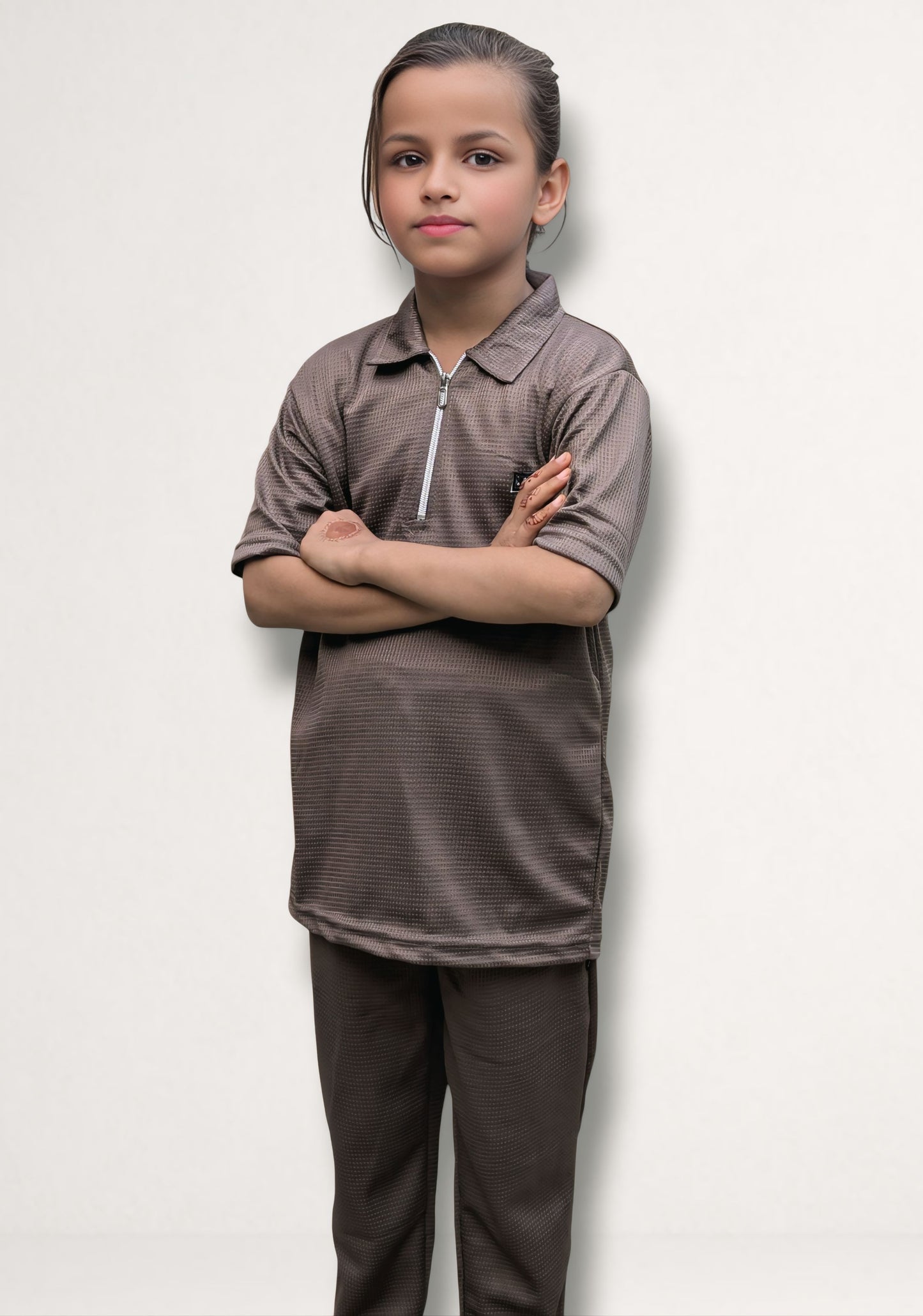 Kid's Unisex Tracksuit - Thermal Cotton Textured Fabric
