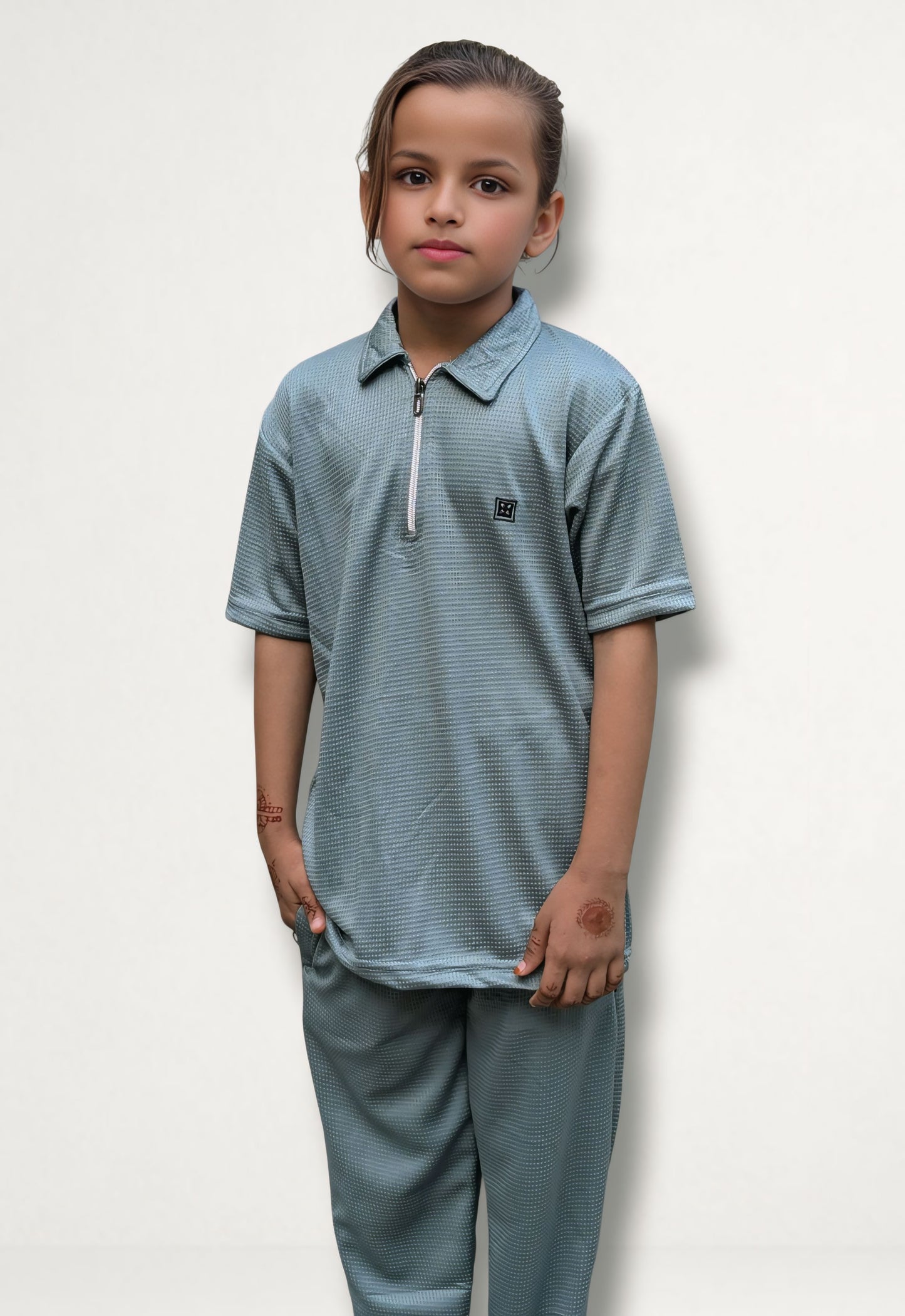 Kid's Unisex Tracksuit - Thermal Cotton Textured Fabric