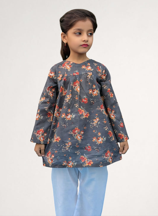 Kid's Stitched Printed Lawn 2PC