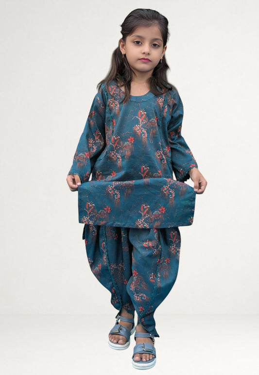 Kid's Stitched Printed Lawn 2PC
