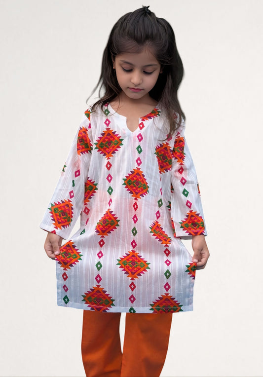 Kid's Stitched Printed Lawn 2PC