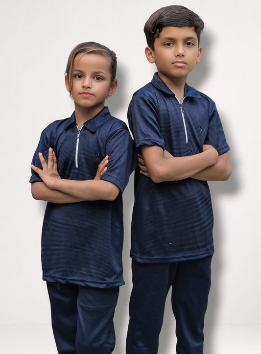 Kid's Unisex Tracksuit - Thermal Cotton Textured Fabric